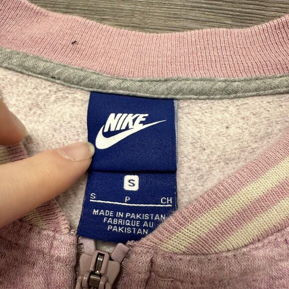 Nike Heather Purple White Womens S‎ Swoosh Back Hit Cropped Varsity Track Jacket - Picture 4 of 10